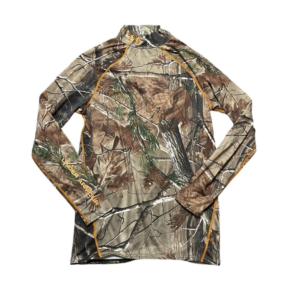 Under Armour Realtree Camo Long Sleeve Mock Neck Shirt Size Large